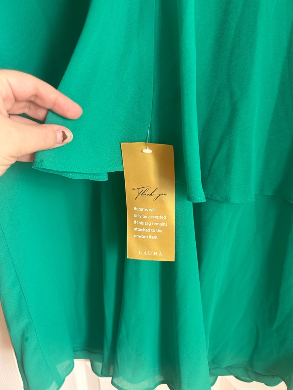 Sleeveless Tiered Midi Dress with Bow Accent in Emerald Green - Picture 4 of 5